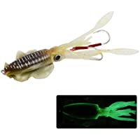 Pandao Cebo de Pesca- Cebo de Pesca con Plomo Señuelos de Pesca de Calamar Blando Simulación Cebo Luminoso para Pesca en…
